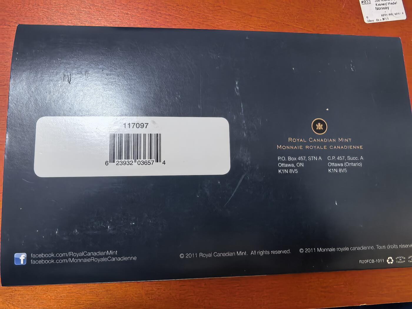 长老汇蛇年精选第九十九场拍卖 获奖币！2011加拿大独木舟20加元银样币，卡装