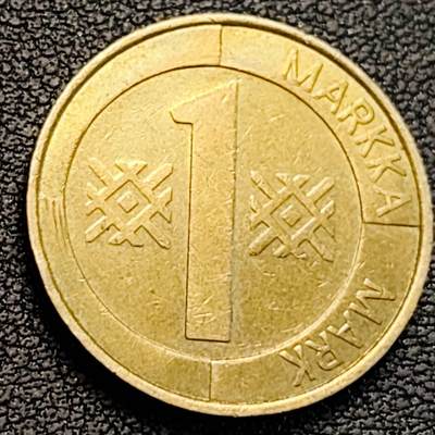 泉币菌-第189场- 情人节快乐 精品福利场 拍品较多 请提前出价（年后发货） - 1994 芬兰1马克 铜合金 执剑踏刀雄狮徽 22mm 