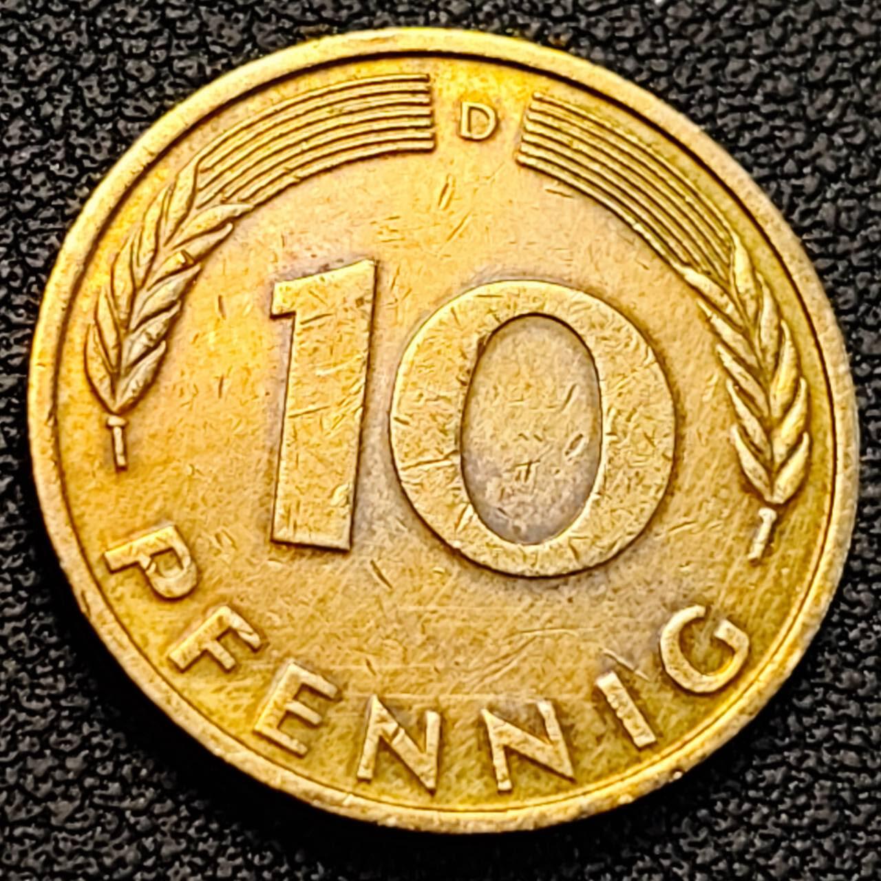 泉币菌-第186场- 小年快乐 精品福利场（本周五和之前的 2月14日发货） 联邦德国1987年 10芬尼硬币 橡树麦穗  银行版 21.5mm