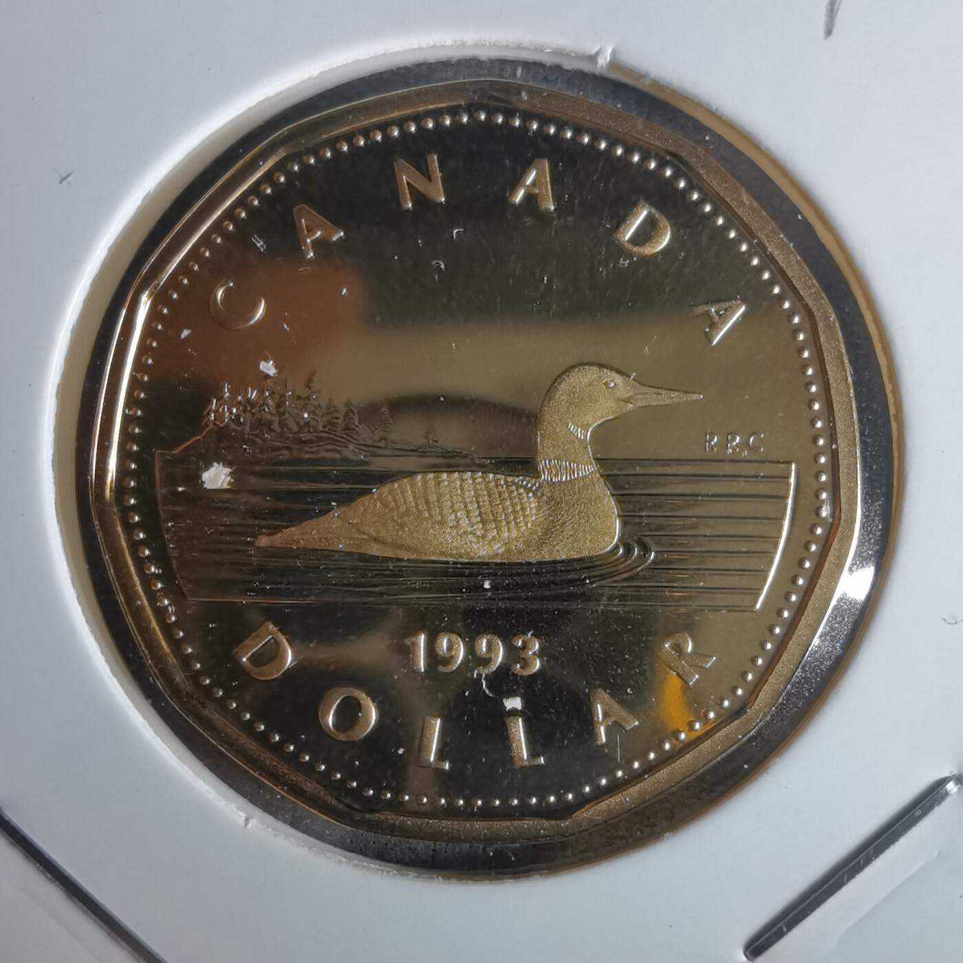 沼泽如烟--第990场 加拿大1993年一元精制币