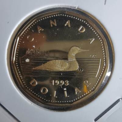沼泽如烟--第990场 - 加拿大1993年一元精制币