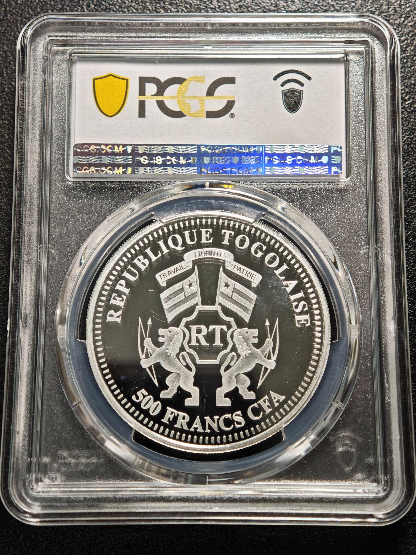 【德藏】世界币章拍卖第165期（拍品征集中~欢迎藏友联系） 2013年 多哥罗马主教500法郎精制纪念银币 PCGS PR67DCAM