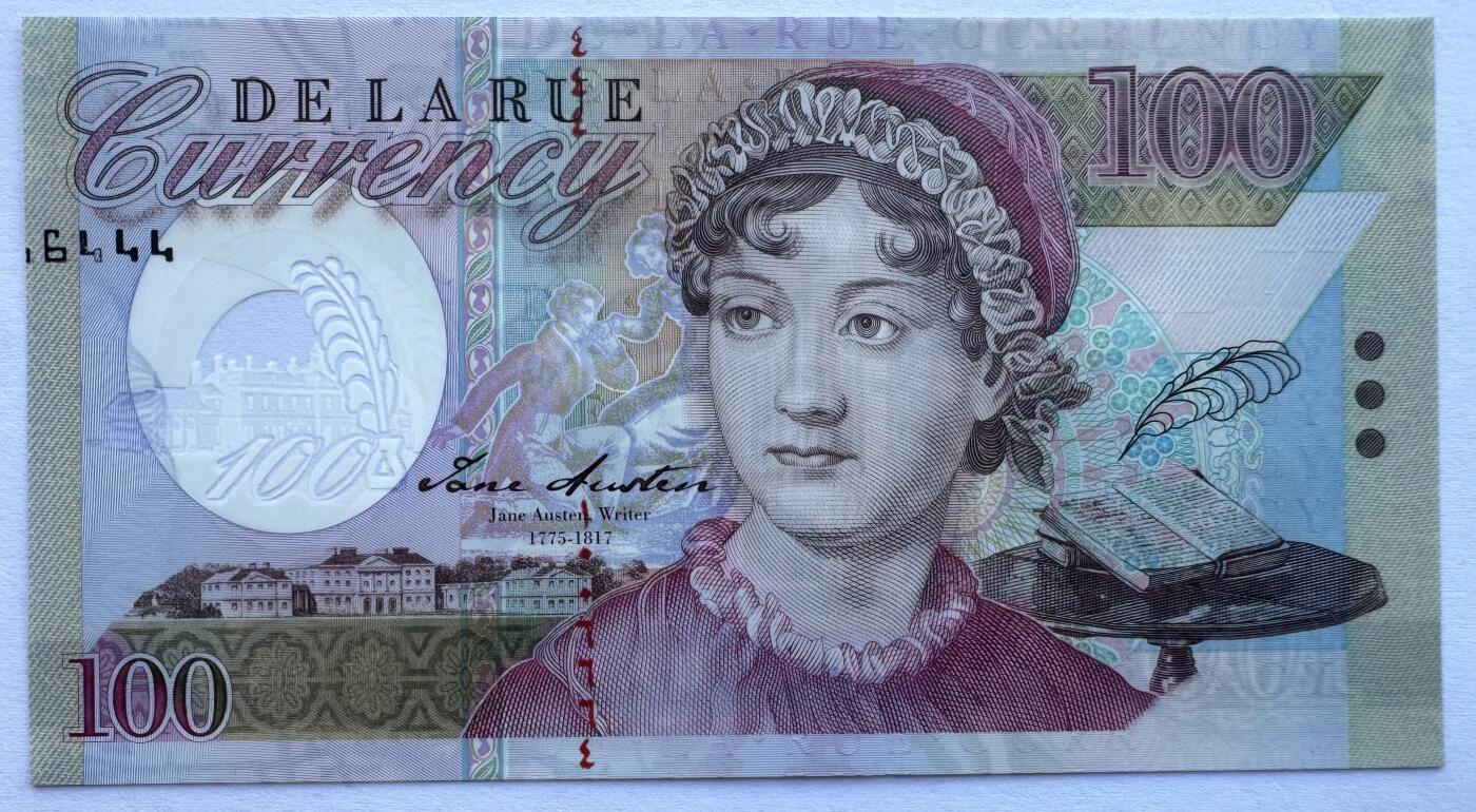 2026第3场（总第230期）：精品测试钞、外钞综合场 版三/豹子号444 德纳罗DLR “简奥斯汀”横竖双号码塑料测试钞UNC（TDLR-414）左