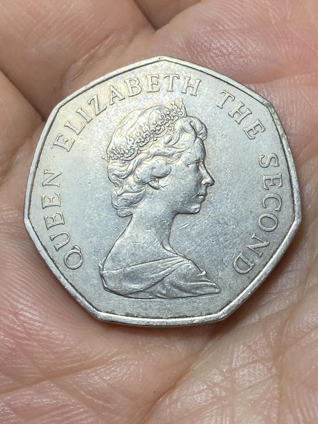 2026年第二十二场(总第一百九十一场）外国好品散币场(免佣金) 英属泽西岛🇯🇪1969年50新便士(伊丽莎白二世中年花冠，十进制第一版首发年)