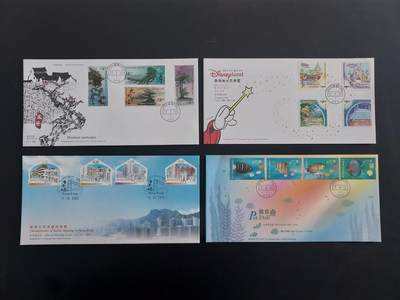 博彦收藏   2月23日 8点邮票专场 全场包邮 - 香港盘景等首日封4枚，具体以图片为准，个别有黄