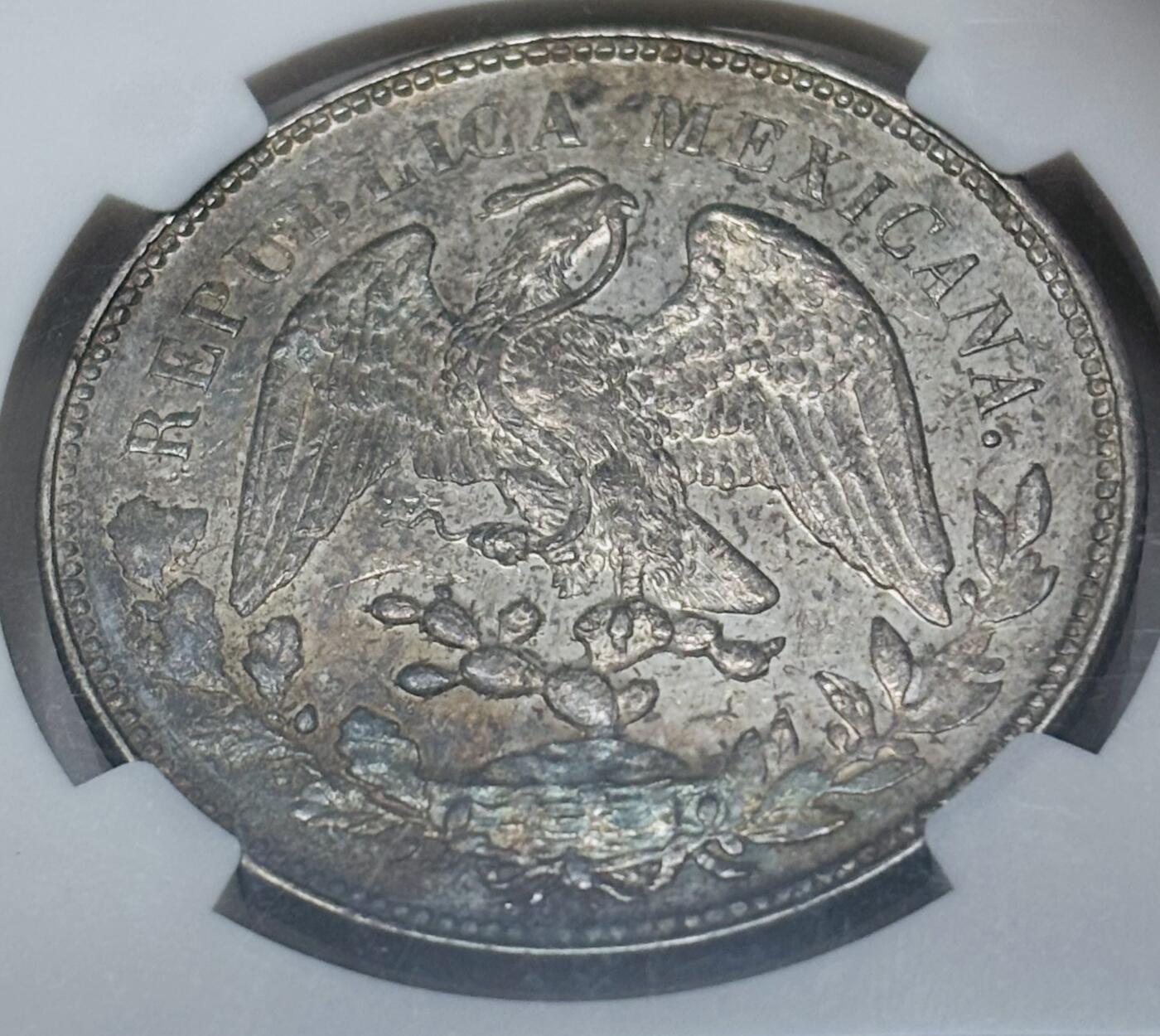 【金马踏春，泉马奔腾】2026 年新年贺岁场，（定于年初五接财神截拍）祝各位老板马到成功，马上有钱，愿岁岁平安喜乐顺遂 NGC AU53 分 1901 年墨西哥鹰洋银元 原底光好，带点紫罗兰彩