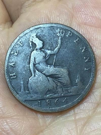 2026年第二十二场(总第一百九十一场）外国好品散币场(免佣金) - 英国🇬🇧1864年半便士(维多利亚女王中年桂冠第二版)