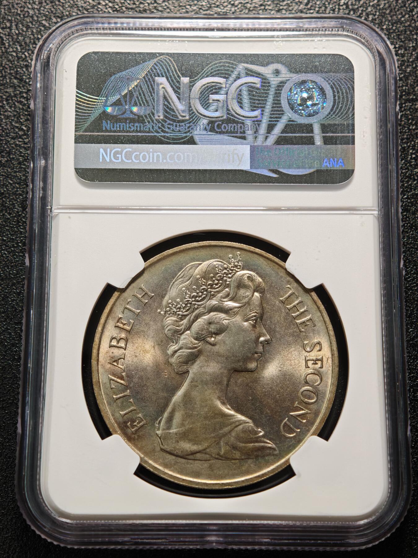 【德藏】世界币章拍卖第165期（拍品征集中~欢迎藏友联系） 1970年 马恩岛猫系列1克朗纪念镍币 NGC MS65