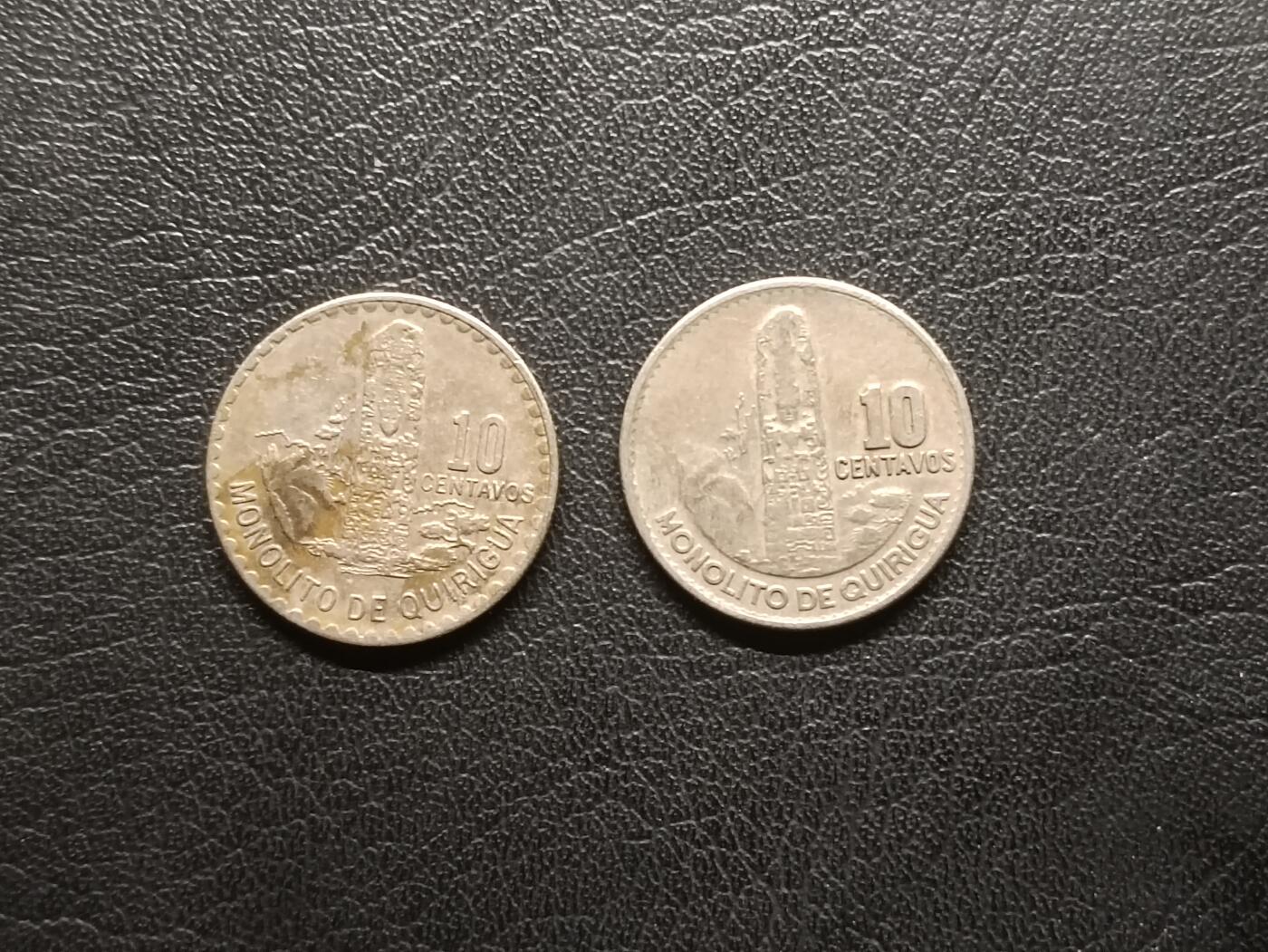 荟藏特别场次第二期——“社长的钢镚堆” 危地马拉白铜10分批量两枚