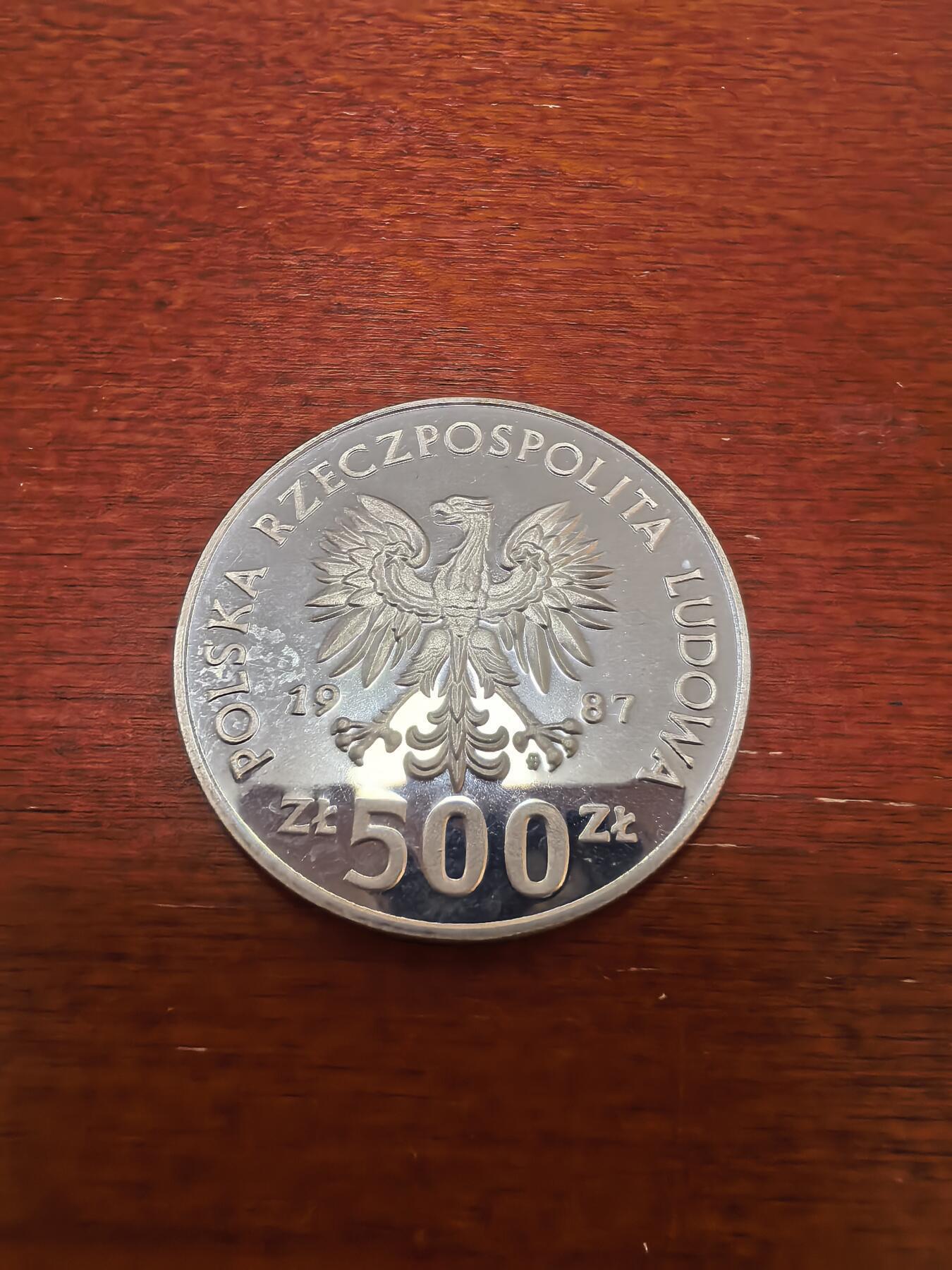 长老汇蛇年精选第九十九场拍卖 1987波兰冬奥500兹罗提精制银币，16.5克750银，克书40美金