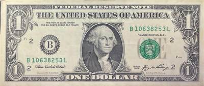 回流0207 - 2006年版美国1美元联邦储备券（纽约联邦储备银行发行）乔治·华盛顿