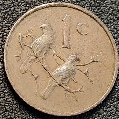 泉币菌-第188场- 迎 情人节专场 本场拍品多 请提前出价（本周五和之前拍的 2月14日发货） - 麻雀 南非1968年1分青铜硬币 19毫米 3.0克 铜钱纪念币