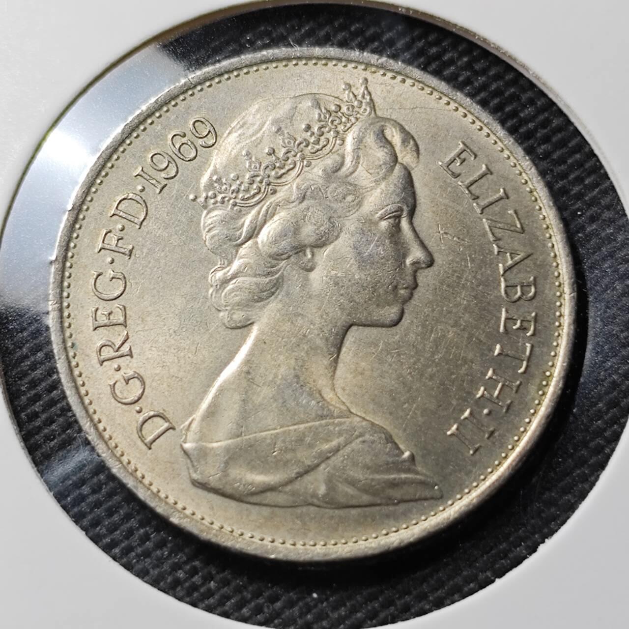 KK钱币收藏小铺  第395期  2月预留时间 周末发货 1969英国10便士 大10便士