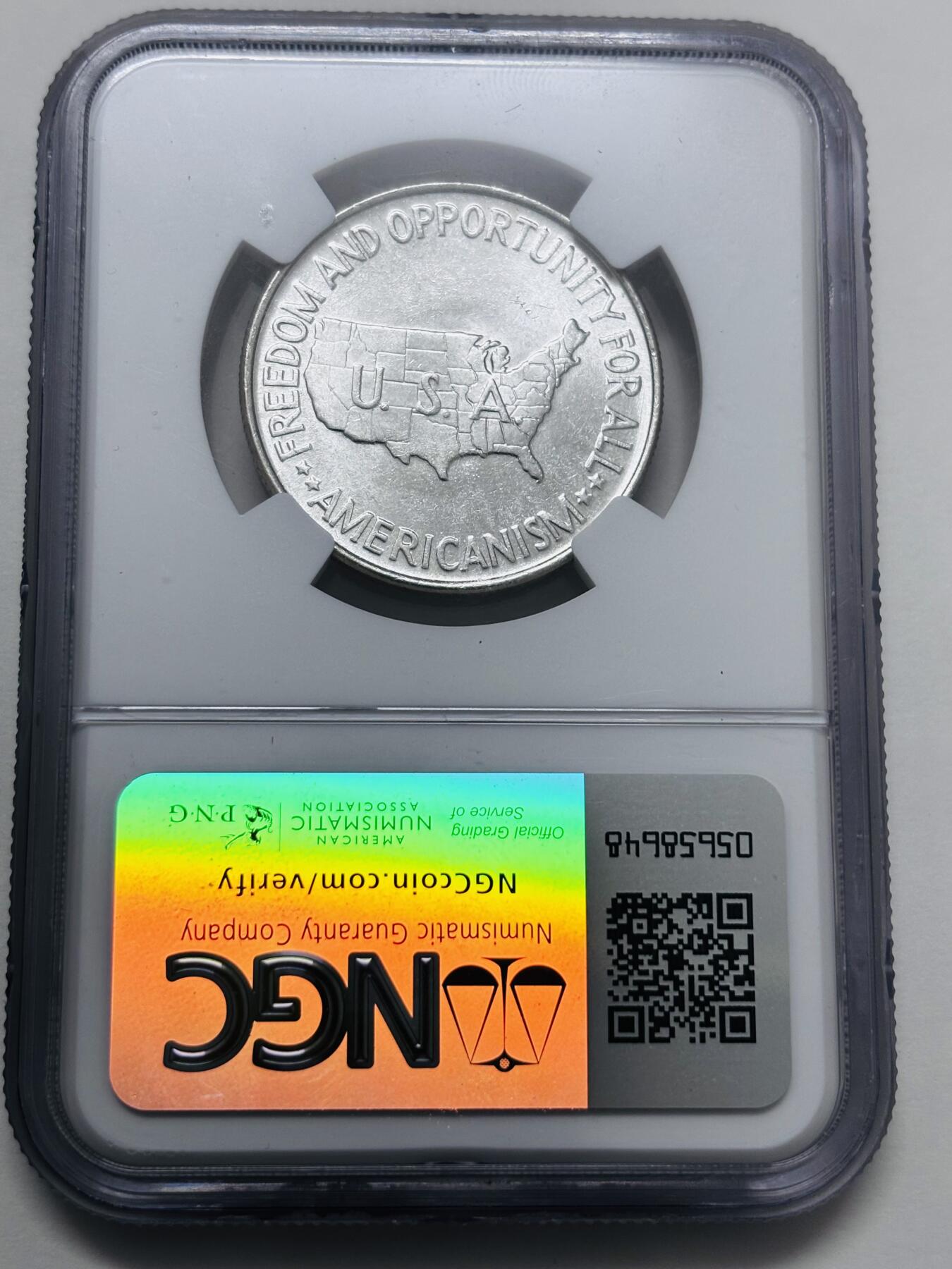 【金马踏春，泉马奔腾】2026 年新年贺岁场，（定于年初五接财神截拍）祝各位老板马到成功，马上有钱，愿岁岁平安喜乐顺遂 NGC MS62 1952 年美国地图币半美元银币 高光爆裂品相