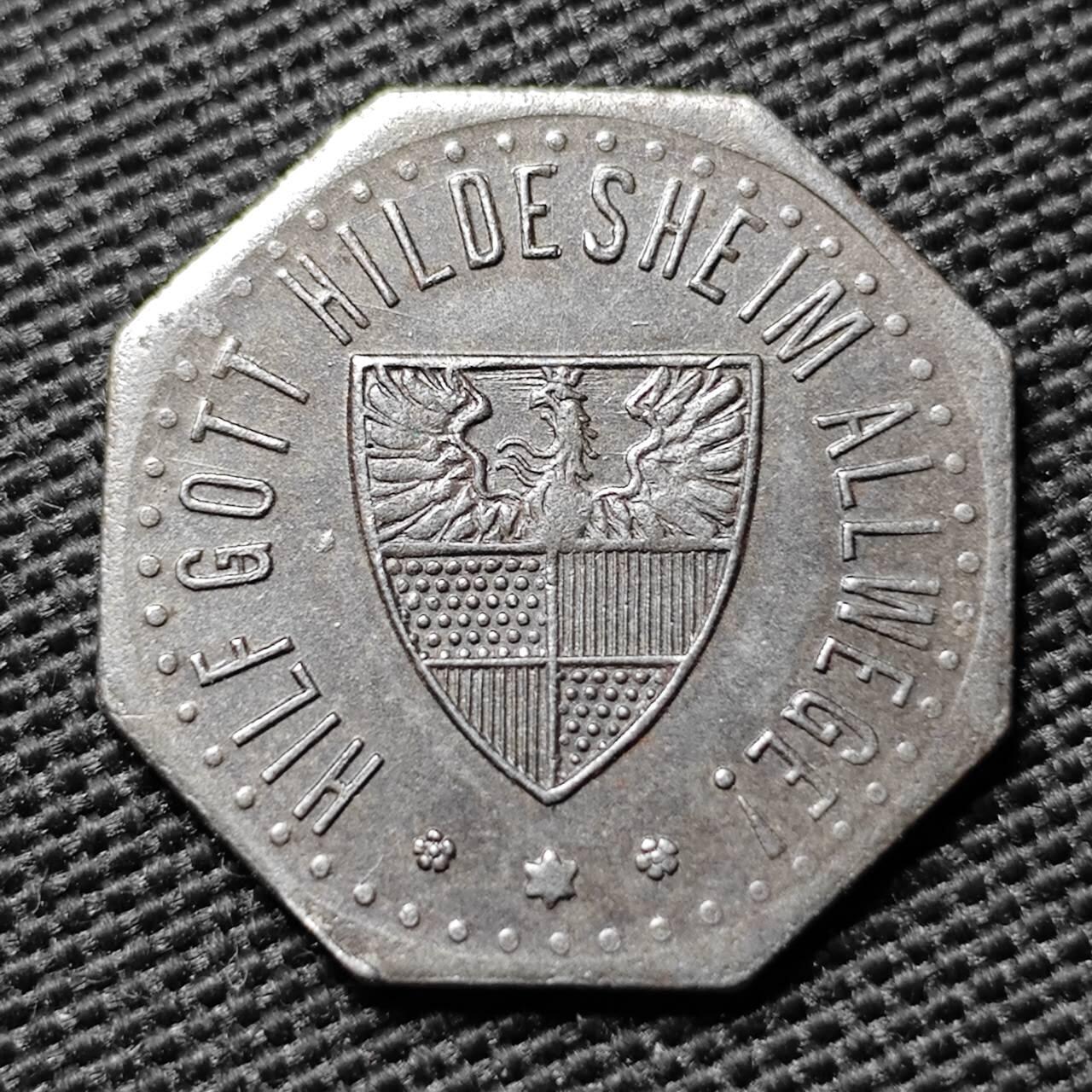 KK钱币收藏小铺  第397期 百期特怕（四拍之一） 2月预留时间 周末发货 1918德紧希尔德斯海姆 10芬尼铁币