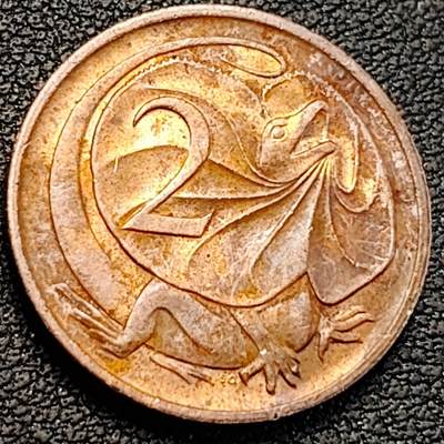 泉币菌-第189场- 情人节快乐 精品福利场 拍品较多 请提前出价（年后发货） - 美品 1984年 英属澳大利亚2分铜币 伞蜥蜴斗篷蜥 21.5mm