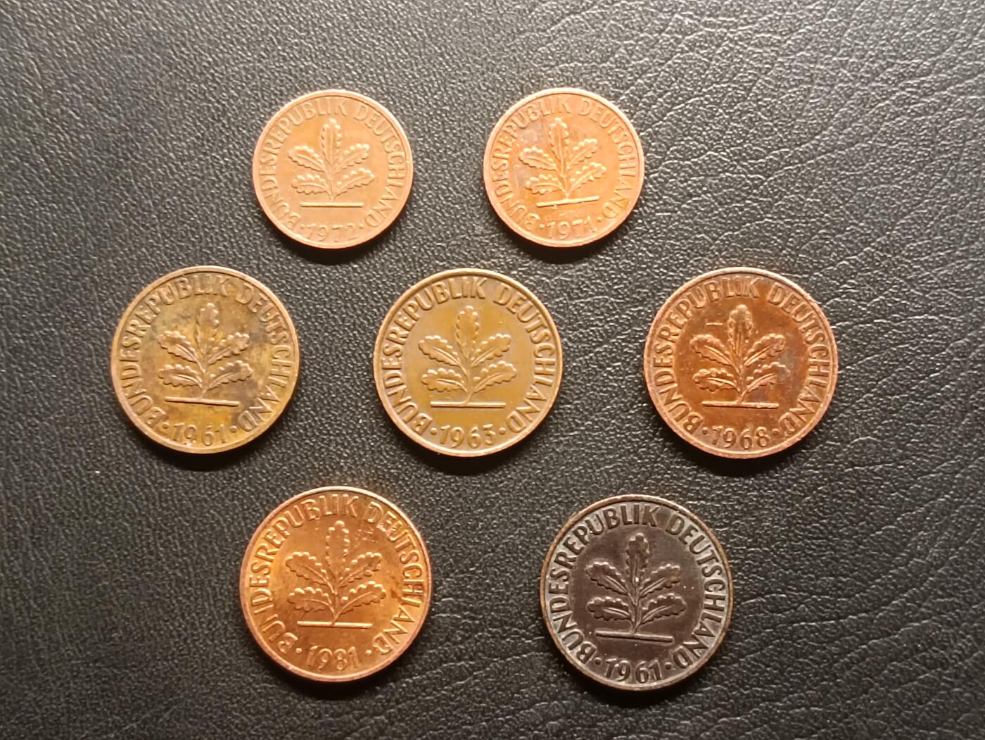 荟藏特别场次第二期——“社长的钢镚堆” 德国芬尼币批量七枚