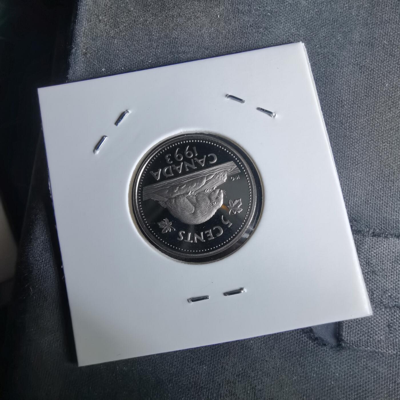 沼泽如烟--第990场 加拿大1993年5分精制币