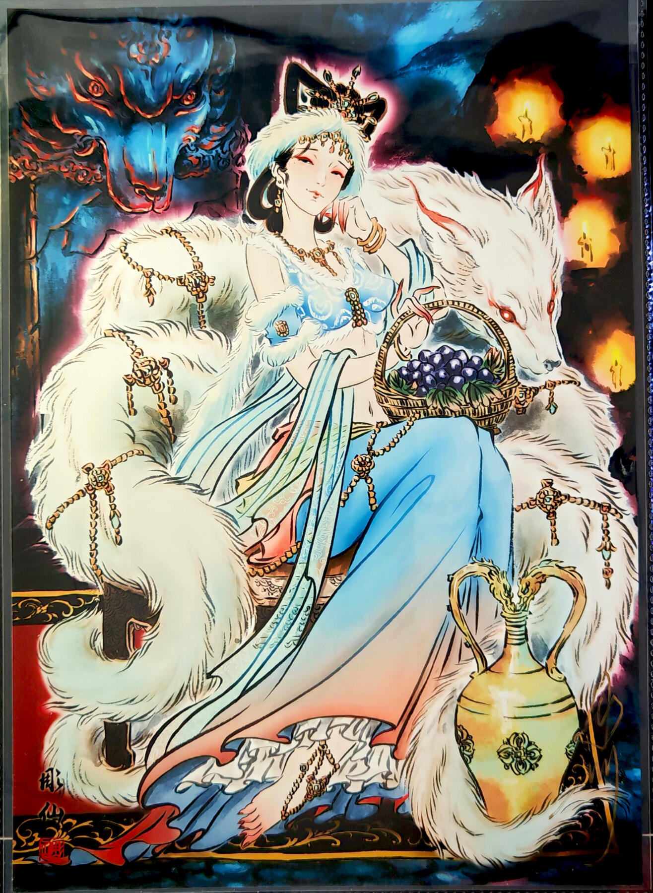 琦卡当当铺～第33期★★好多小漏~马上就结束了快来~支持寄存★★~【9点40结束】扫码加群抽[包邮券]~ 【亲签】焱卡文化/燎原卡牌 彫仙 玉面狐狸 A4 1张