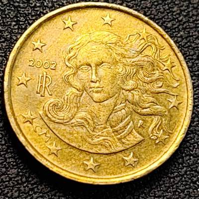 泉币菌-第186场- 小年快乐 精品福利场（本周五和之前的 2月14日发货） - 欧元 意大利2002年10欧分铜币 女神维纳斯 19.75MM