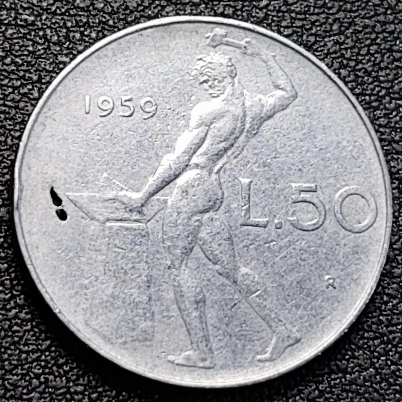 泉币菌-第186场- 小年快乐 精品福利场（本周五和之前的 2月14日发货） 意大利 1959年 50里拉 锻冶之神 伍尔坎 24mm