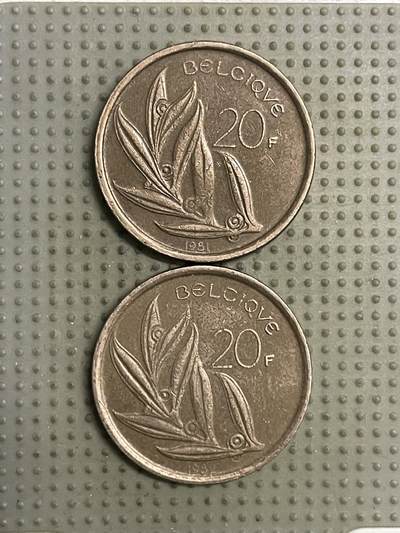 2026年第25场各国散币拍卖（总第175场）年前发货截止到11号 - 比利时20法郎2枚