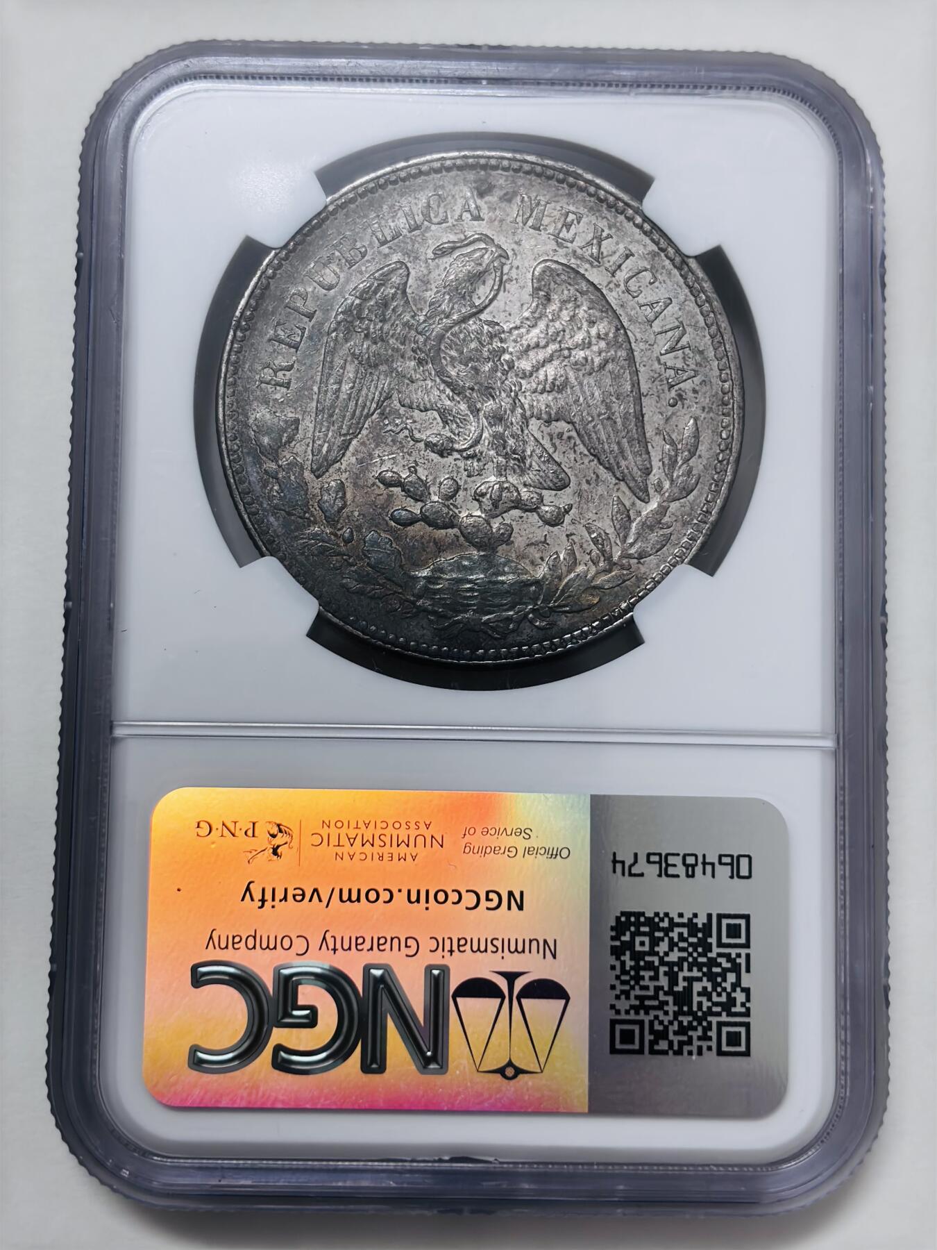 【金马踏春，泉马奔腾】2026 年新年贺岁场，（定于年初五接财神截拍）祝各位老板马到成功，马上有钱，愿岁岁平安喜乐顺遂 NGC AU53 分 1901 年墨西哥鹰洋银元 原底光好，带点紫罗兰彩