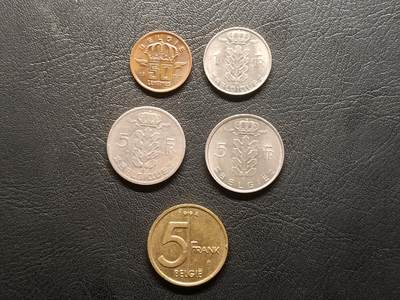 荟藏特别场次第二期——“社长的钢镚堆” - 比利时硬币批量五枚