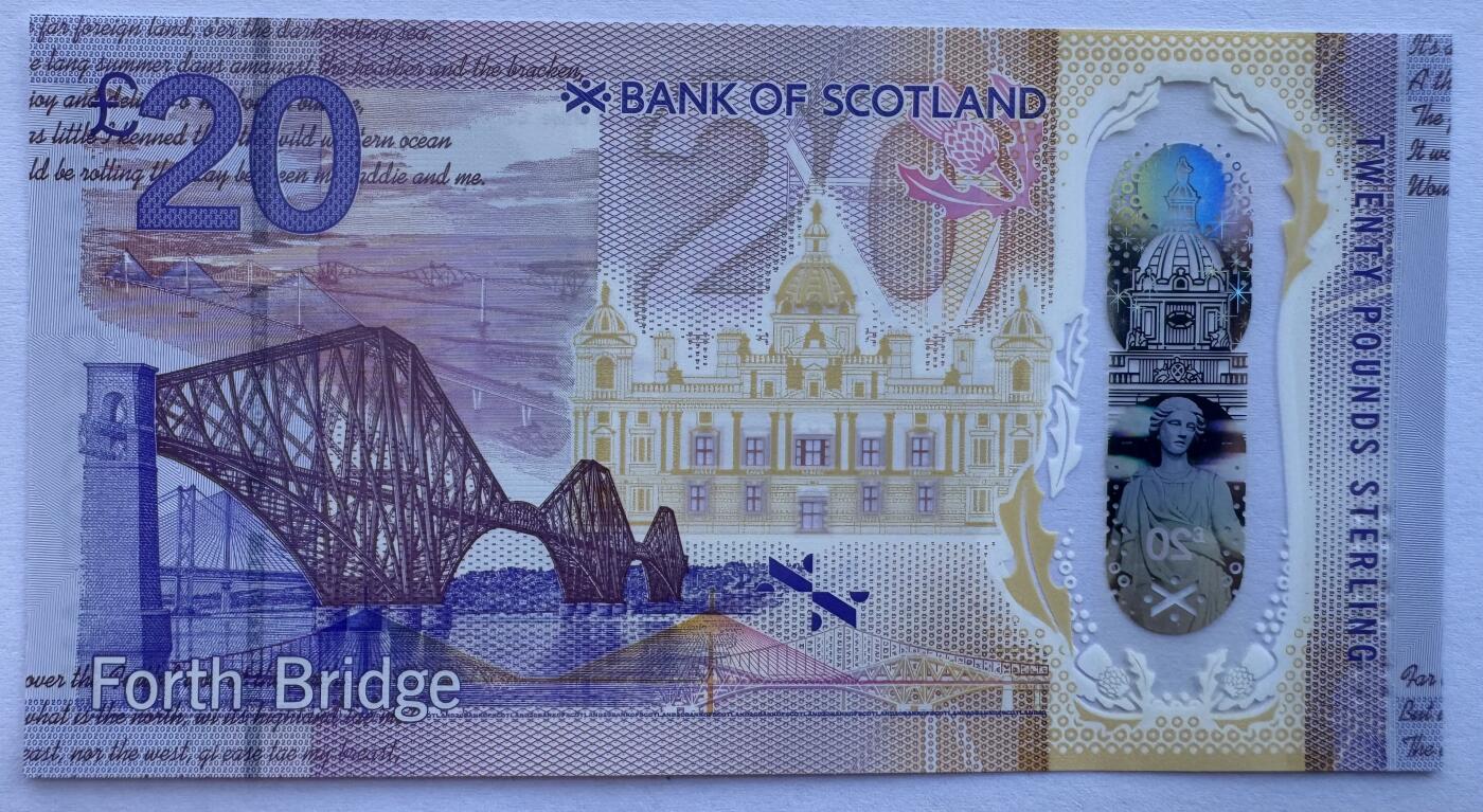 2026第3场（总第230期）：精品测试钞、外钞综合场 Spink拍品AA000040/苏格兰银行2019年版20镑塑料钞UNC