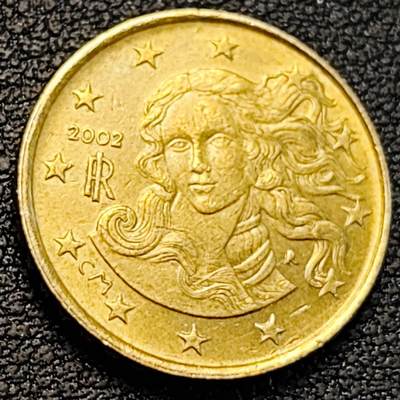 泉币菌-第189场- 情人节快乐 精品福利场 拍品较多 请提前出价（年后发货） - 欧元 意大利2002年10欧分铜币 女神维纳斯 19.75MM