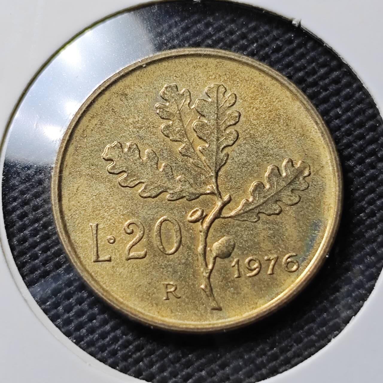 KK钱币收藏小铺  第395期  2月预留时间 周末发货  1976意大利20里拉