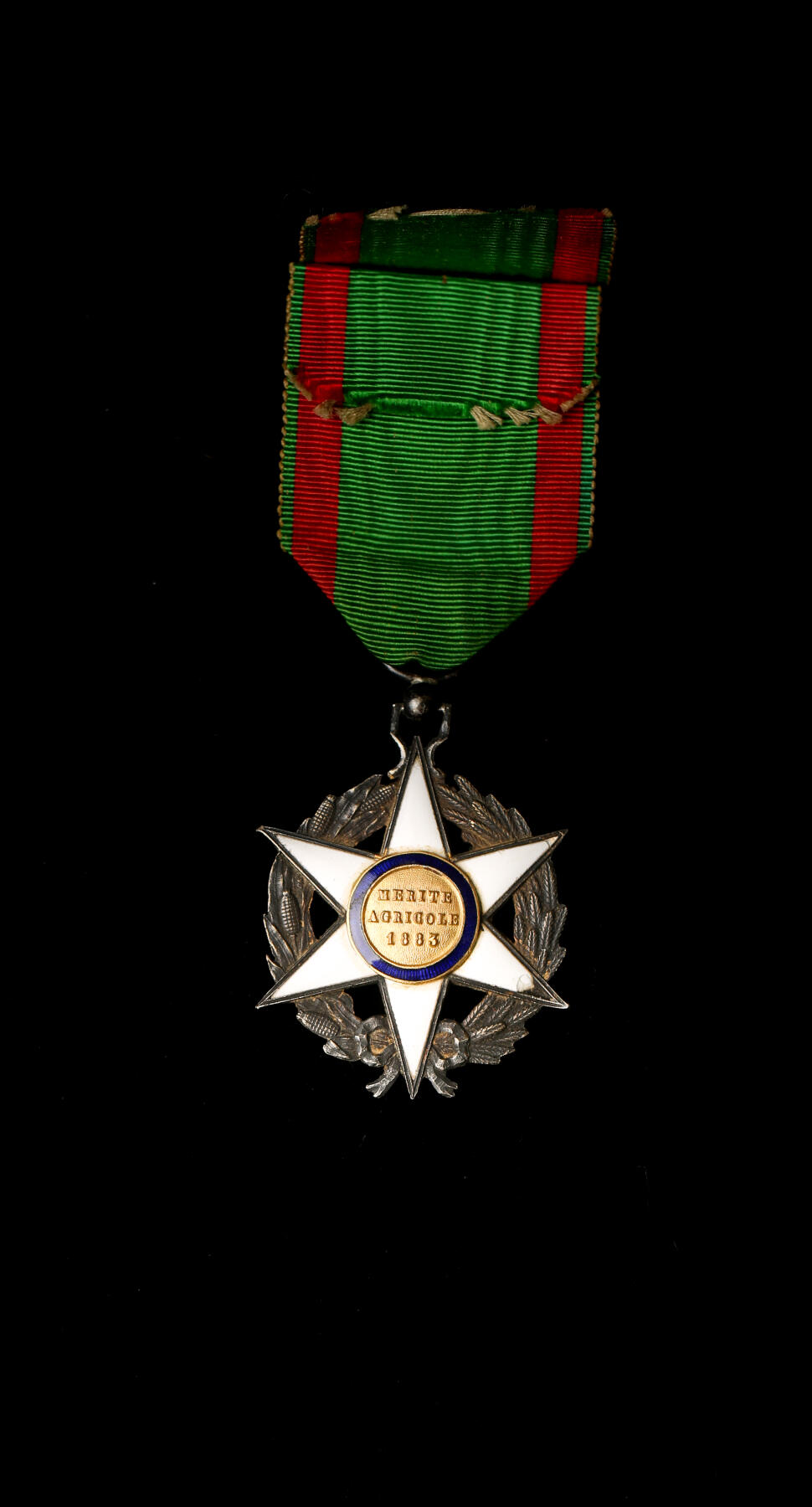 欢庆春节！戎马世界章牌大赏第112期春节大拍  德专场 法国农业功勋勋章 银制 珐琅有损