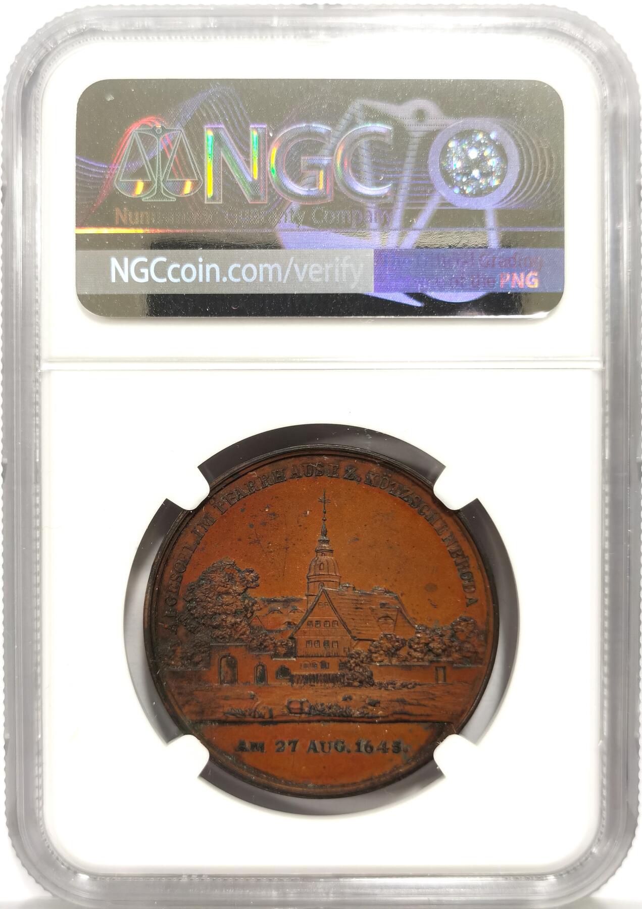 博洋堂蛇年收官专场暨第161期（全场包邮） NGC UNC 德国1845年停战协定签署200周年纪念铜章