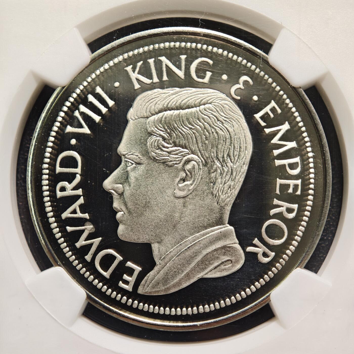 【德藏】世界币章拍卖第165期（拍品征集中~欢迎藏友联系） 1936年 英属百慕大爱德华八世1克朗精制银币 NGC PF69UC