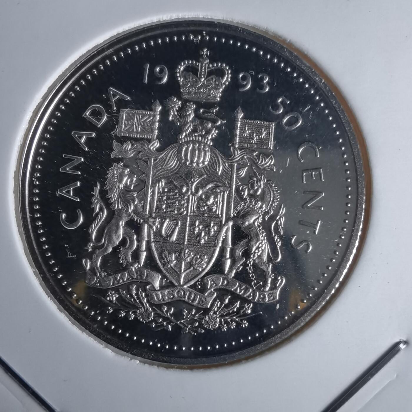 沼泽如烟--第990场 加拿大1993年50分精制币