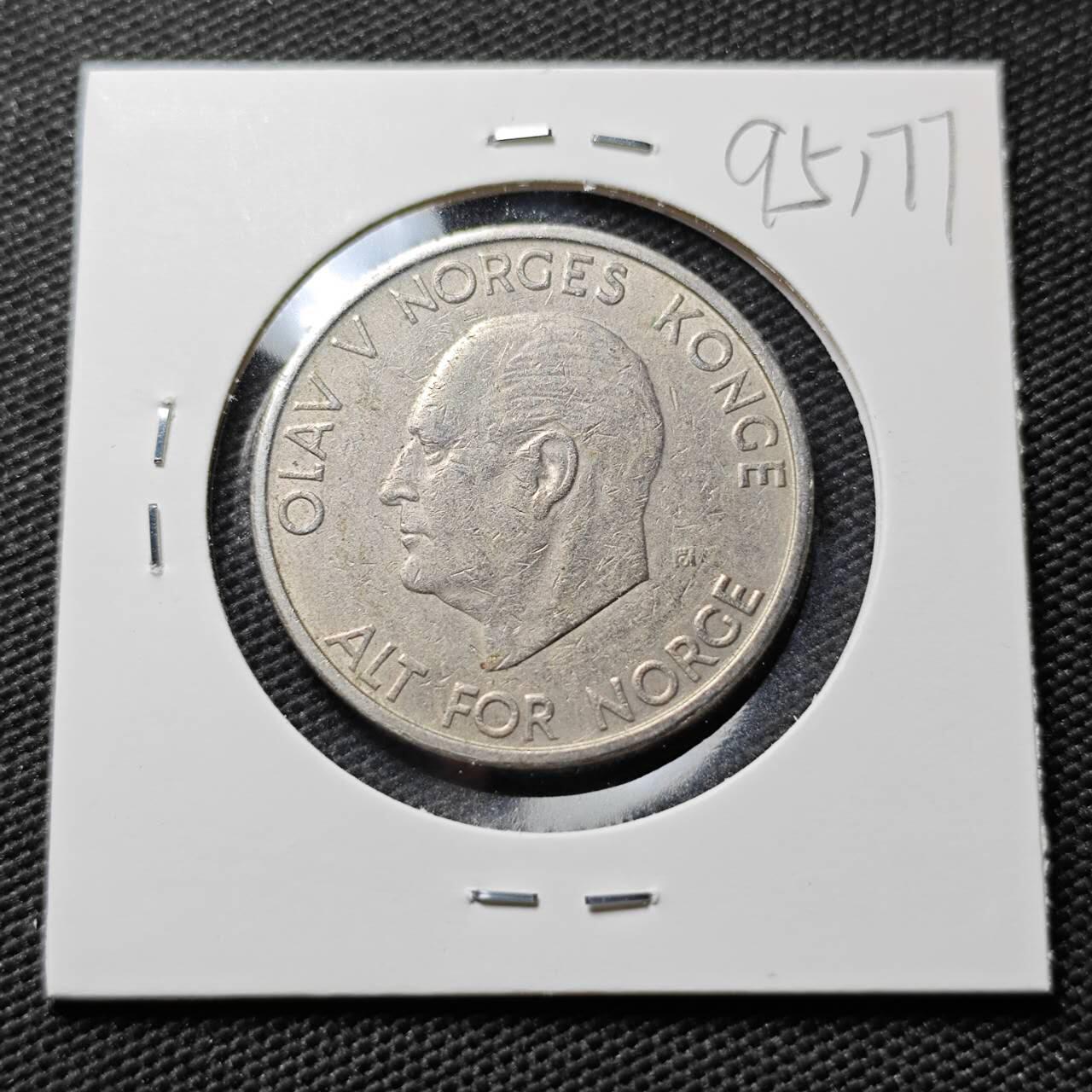 KK钱币收藏小铺  第395期  2月预留时间 周末发货 1967挪威5克朗