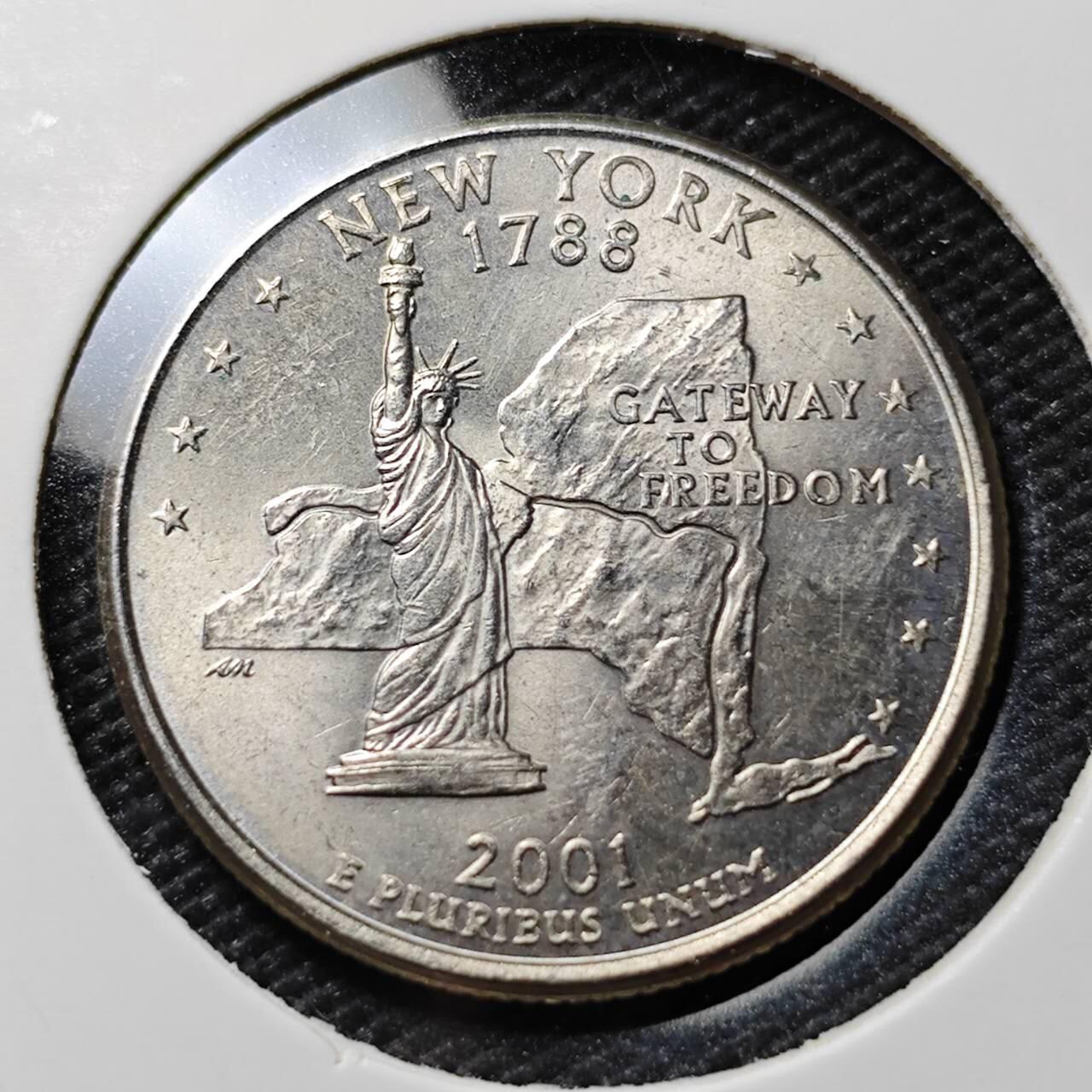 KK钱币收藏小铺  第395期  2月预留时间 周末发货 2001美国25美分 纪念币