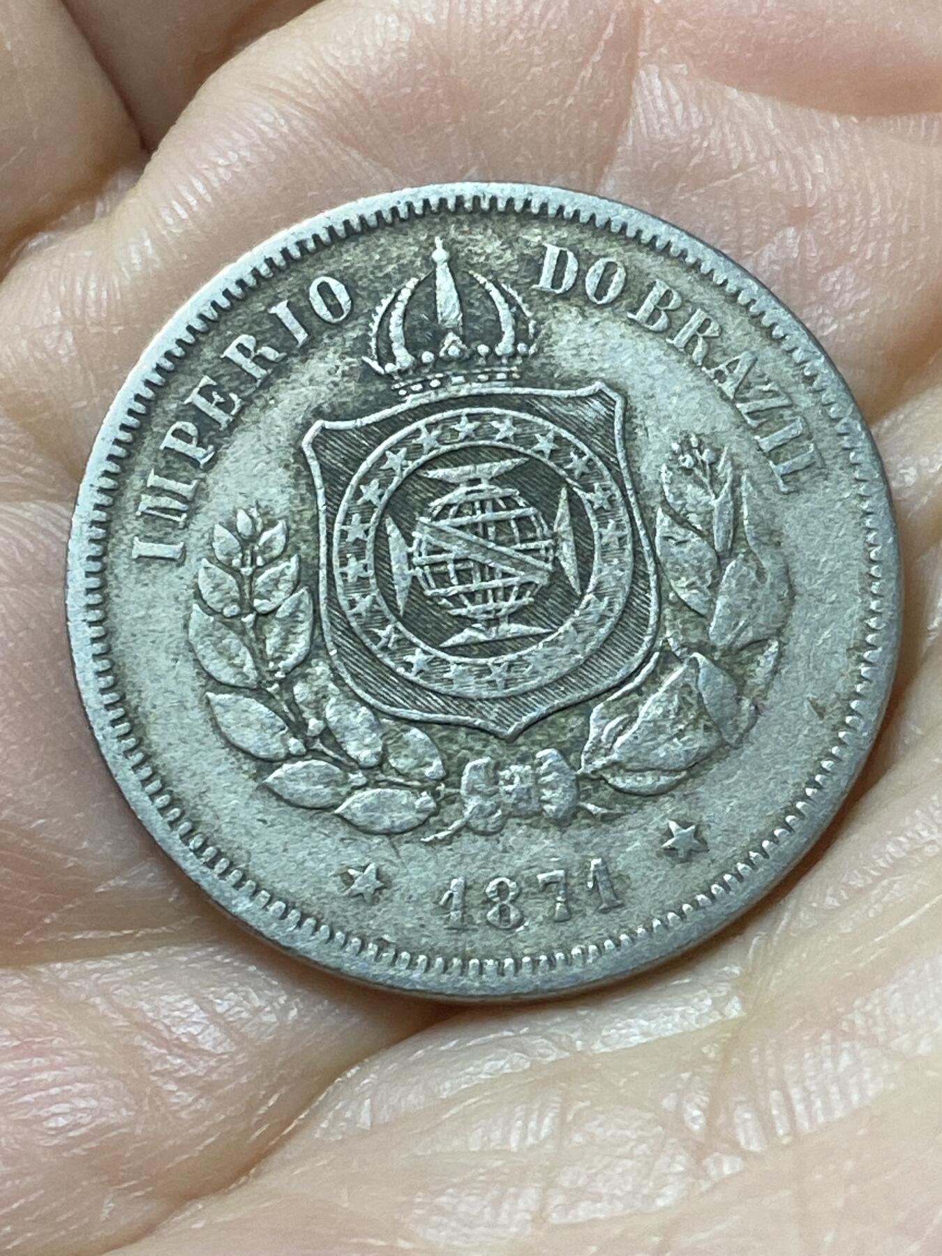 2026年第二十二场(总第一百九十一场）外国好品散币场(免佣金) 少见流通好品–巴西帝国1874年100瑞斯(佩德罗二世时期第二版)