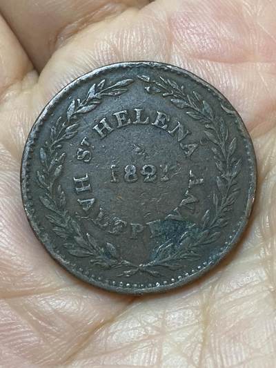 2026年第二十二场(总第一百九十一场）外国好品散币场(免佣金) - 稀少品种–英属圣赫勒拿1821单年份1/2便士(乔治四世时期)