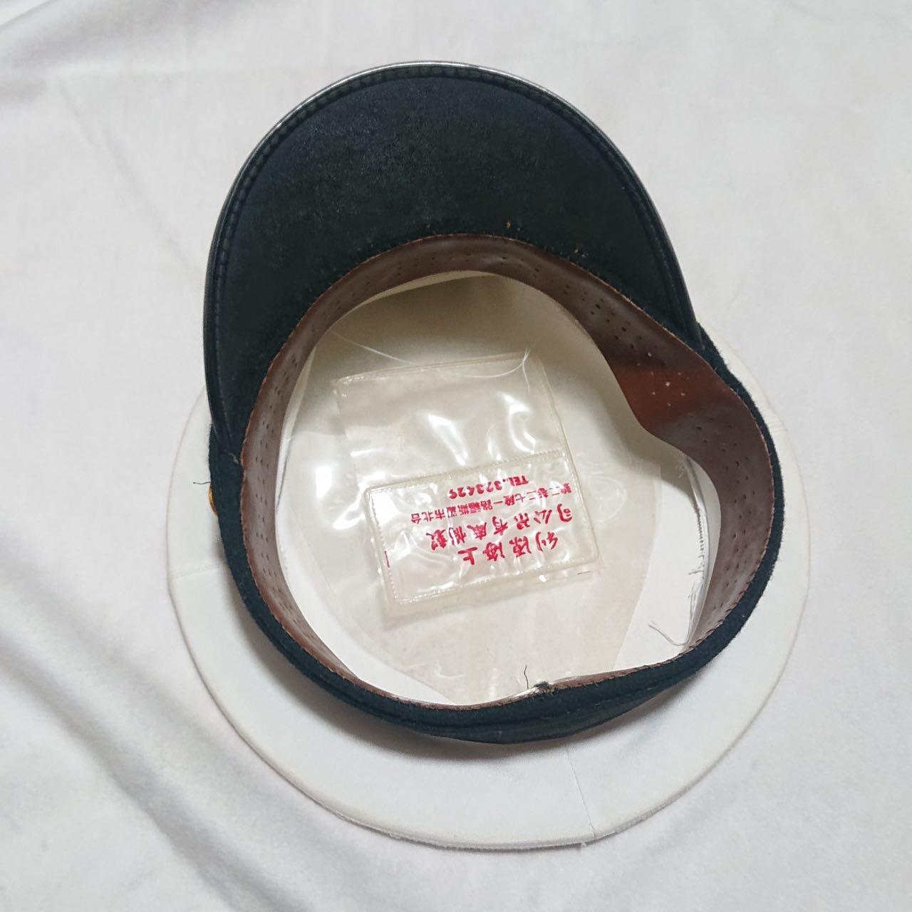 【第伍場】近代勋奖章徽章服饰杂项专场 民国海军半刺绣官长大檐帽—上海利源厂，太阳为铝质其余金线绣，头围约58cm