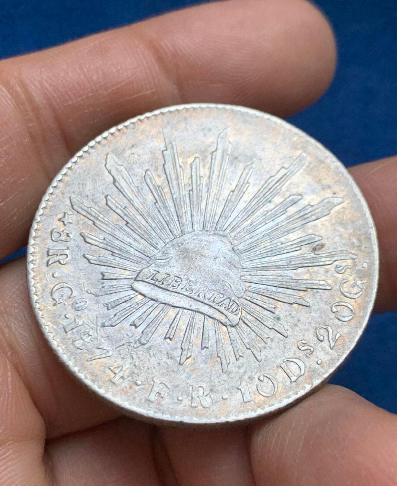 墨西哥1874年 GO FR版8R鹰洋银币 