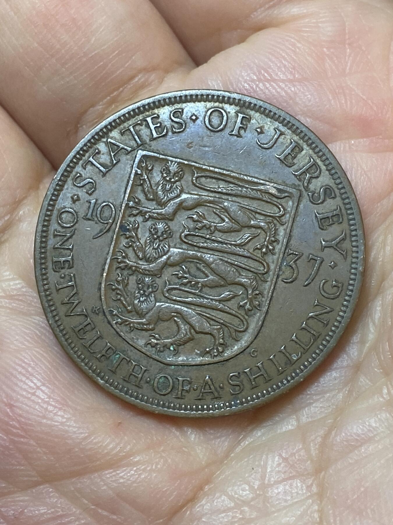 2026年第二十二场(总第一百九十一场）外国好品散币场(免佣金) 英属泽西岛🇯🇪1937年1/12先令(乔治六世加冕年，第一版首发年)