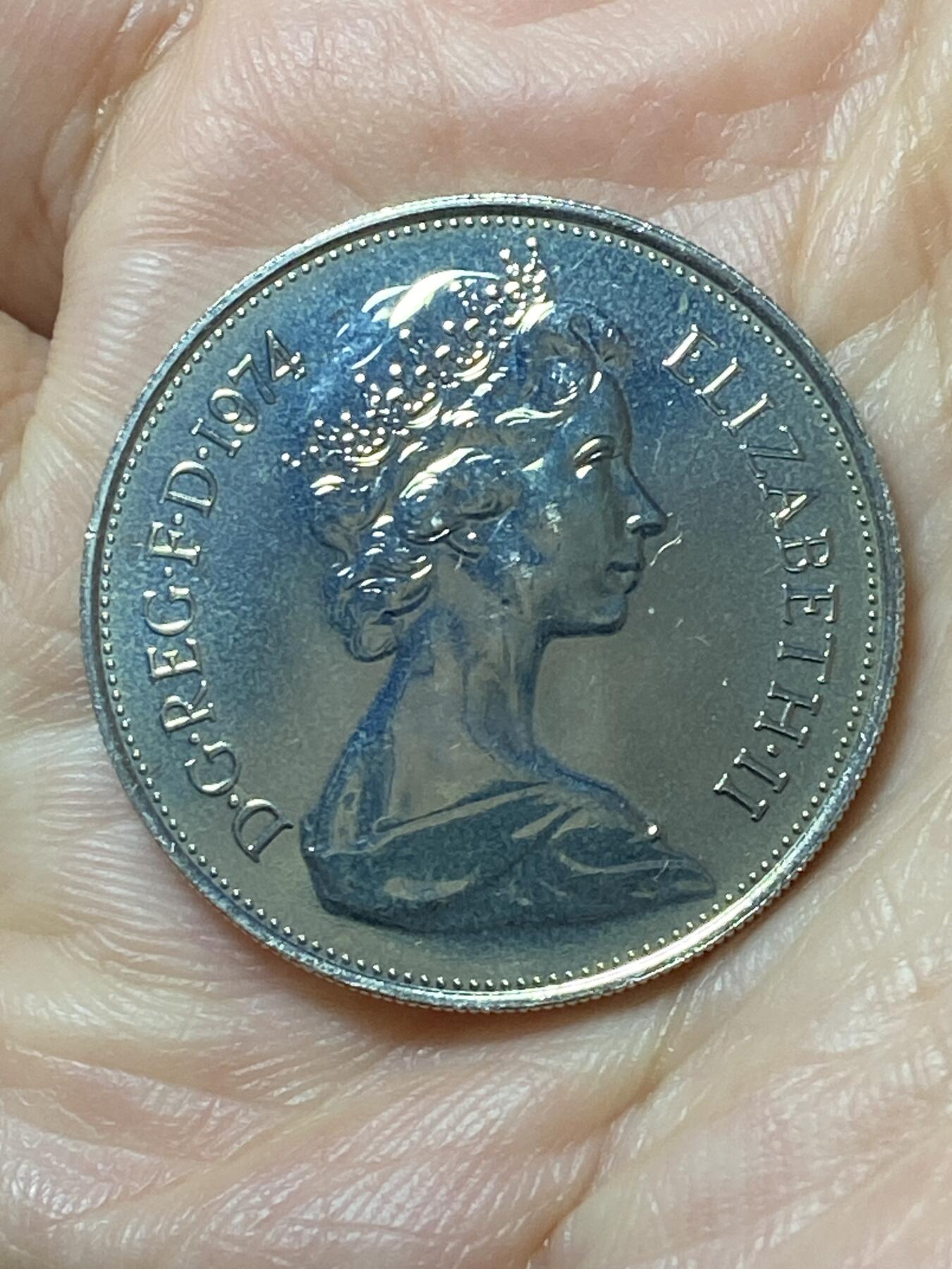 2026年第二十二场(总第一百九十一场）外国好品散币场(免佣金) Proof精制币–英国🇬🇧1974年10新便士(伊丽莎白二世中年花冠，十进制第一版，发行量100000枚)