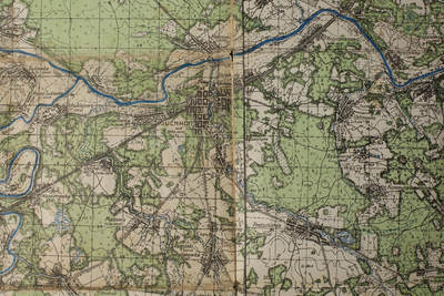 欢庆春节！戎马世界章牌大赏第112期春节大拍  德专场 - 德国陆军东线作战地图《尤赫诺夫 N-36-47》（莫斯科西南方），双比例军用地图（1:50,000 + 1:100,000），第4版（1942年7月），依据俄国原始测绘资料印制。巨巨巨巨大