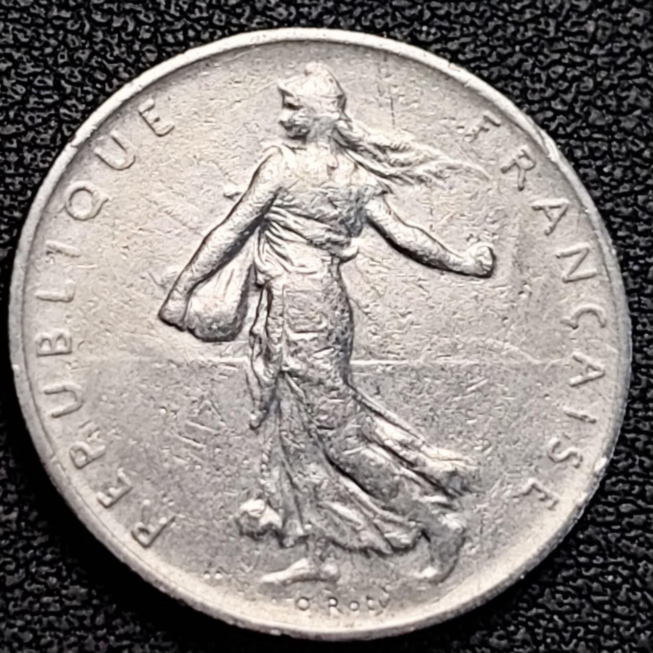 泉币菌-第186场- 小年快乐 精品福利场（本周五和之前的 2月14日发货） 法国早期（1960年）1法郎镍币  播种女神 入欧前 末版 绝版币