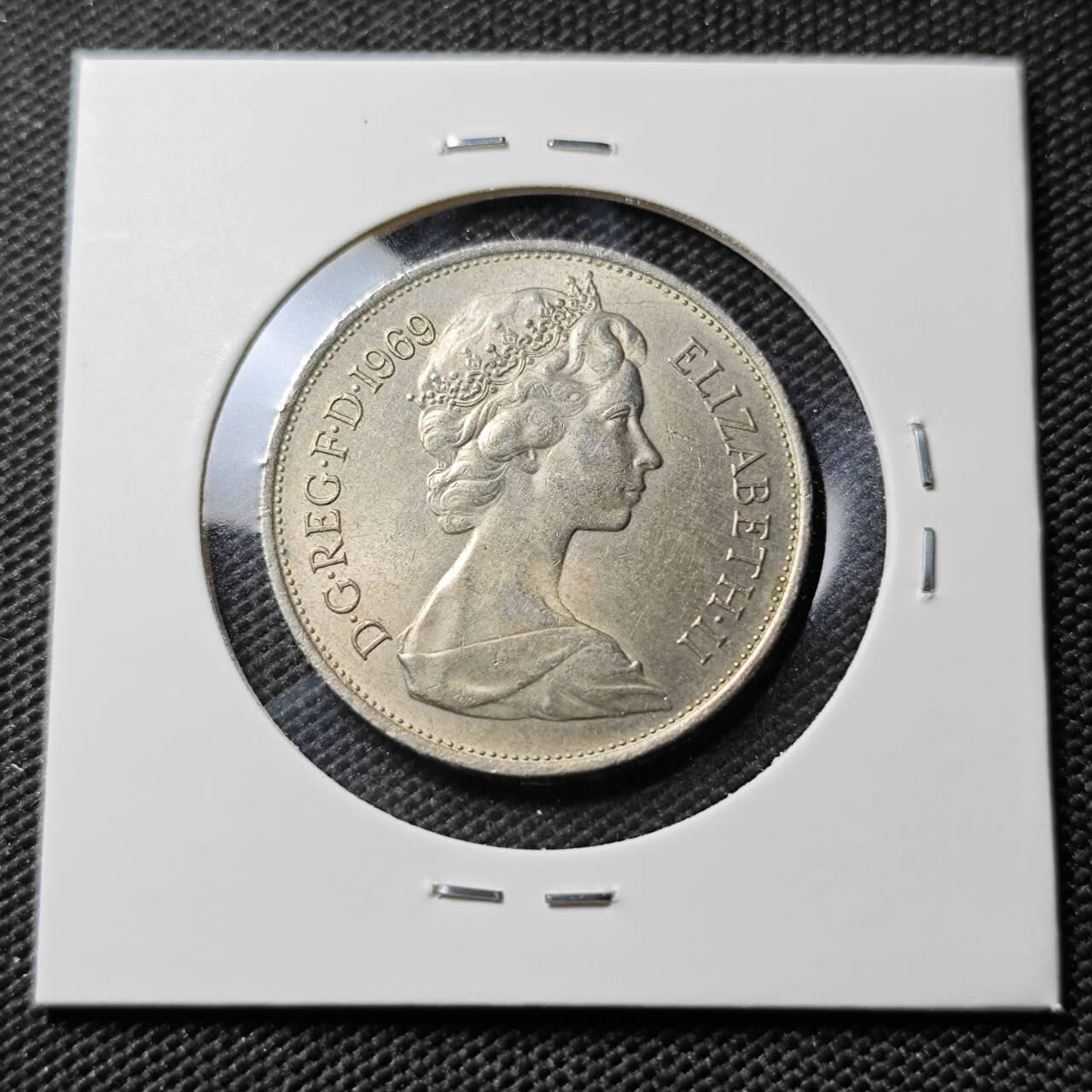 KK钱币收藏小铺  第395期  2月预留时间 周末发货 1969英国10便士 大10便士