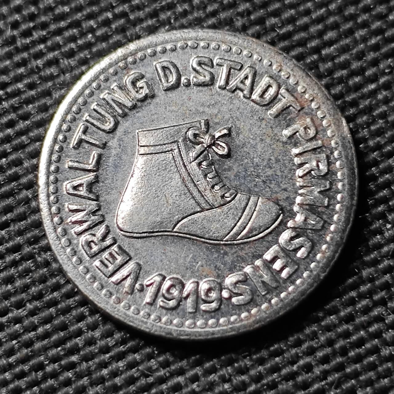 KK钱币收藏小铺  第397期 百期特怕（四拍之一） 2月预留时间 周末发货 1919 德紧皮尔马森斯 5芬尼铁币 