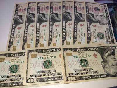 春节钱币瓷器清货捡漏拍场 - 2021年美国10元纸币 全新UNC连号10张 80-89