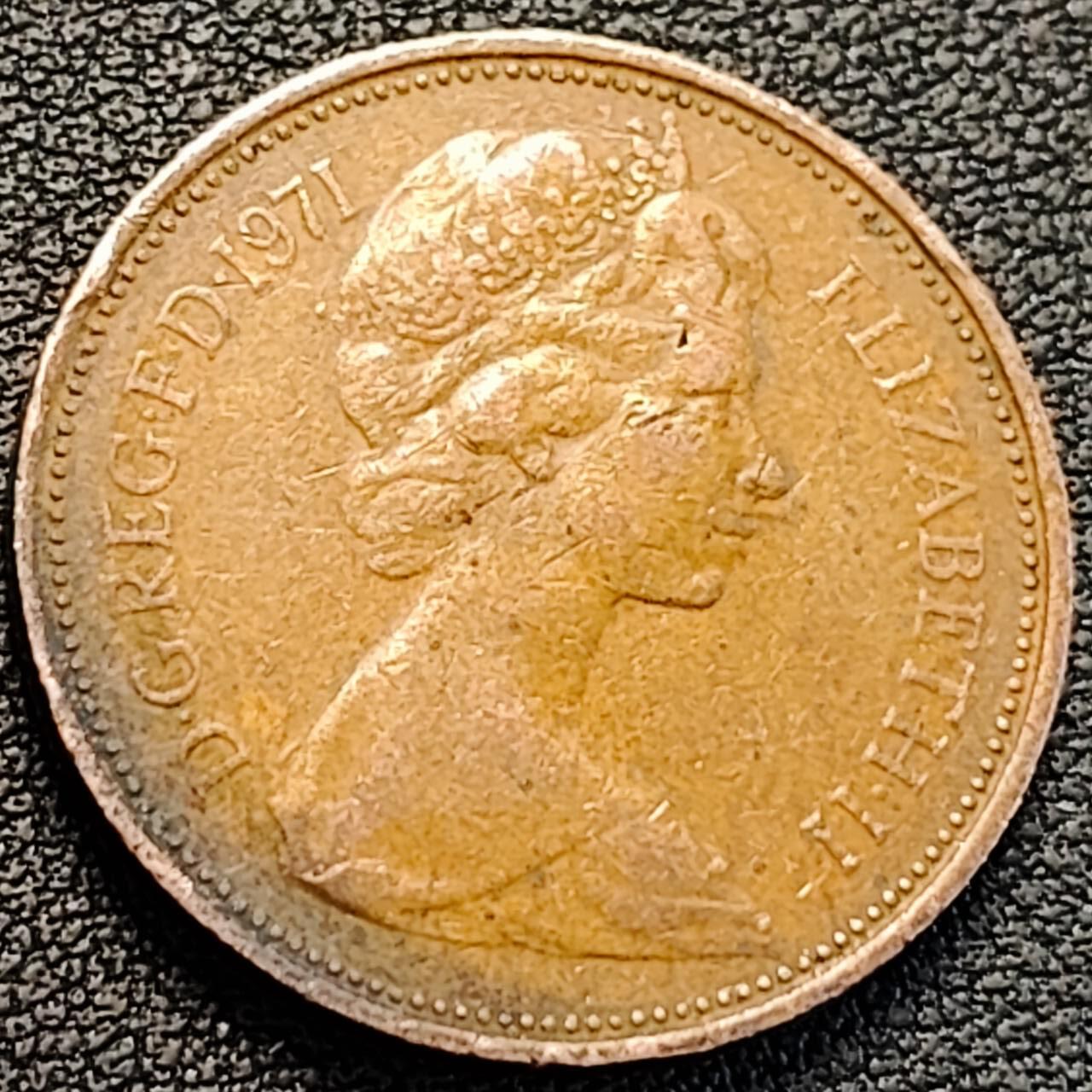 泉币菌-第186场- 小年快乐 精品福利场（本周五和之前的 2月14日发货） 1971年英国2便士 铜币 威尔士皇冠 狮子雄狮 