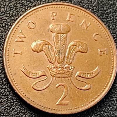 泉币菌-第188场- 迎情人节专场 本场拍品多 请提前出价（本周五和之前拍的 2月14日发货） - 1997年 英国2便士铜币 威尔士皇冠 25.9mm